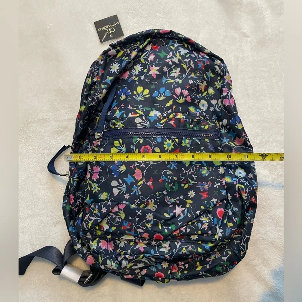 NWT Cynthia Rowley Wildflowers Navy Floral Backpack 15.5 inch x 13 inch